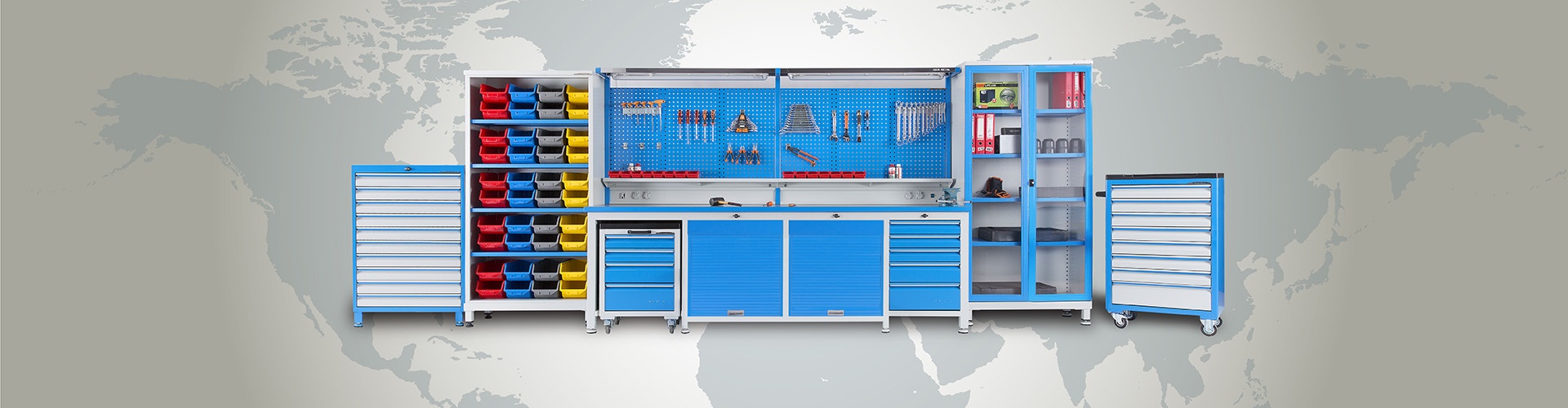 Indutrial Equipments by Metin AKIN Metal ; Workbenches, Trolleys, Cabinets, Drawer Cabinets, Lockers and other...